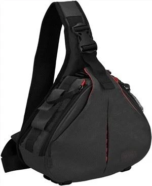 Mochila de câmera transversal preta