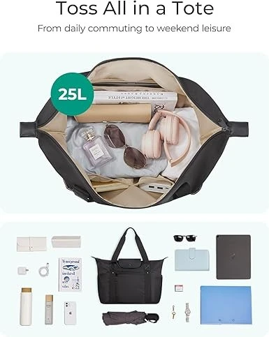 Foldable Tote Bag With Compartments